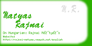 matyas rajnai business card